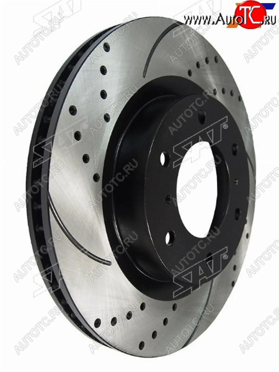 Диски тормозные передние перфорированный Ø332 SAT Mitsubishi Pajero 4 V90 дорестайлинг (2006-2011)  в Самаре Самарской области