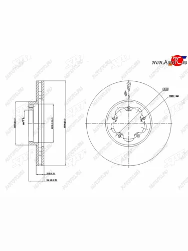 Диск тормозной передний (Ø300 mm, вентилируемый) SAT Ford Transit цельнометаллический фургон (2006-2014)