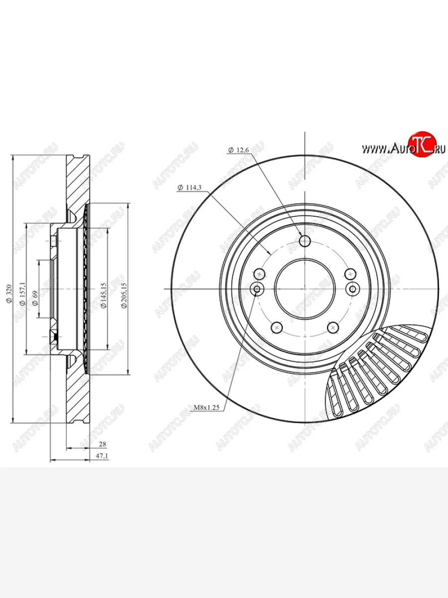 Диск тормозной передний Ø302mm HOSU KIA Ceed 2 JD дорестайлинг универсал (2012-2016)  в Керчи Республика Крым