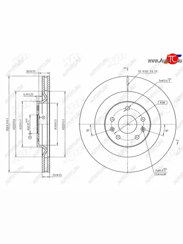 Диск тормозной задний Ø324mm SAT Chery Tiggo 8 PRO (2021-2025)