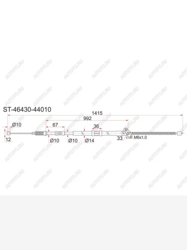Трос ручника LH SAT Toyota Ipsum ACM20 дорестайлинг (2001-2003)