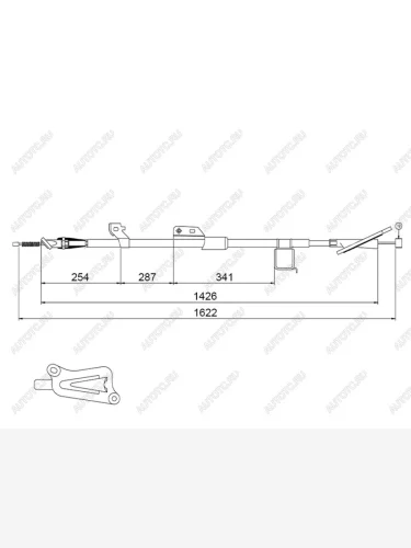 Трос ручника RH SAT Nissan Almera Classic  B10 (2006-2013) седан