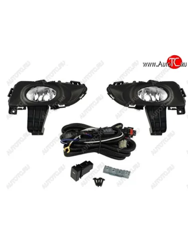 Комплект противотуманных фар (с проводкой, рамкой) BodyParts Mazda 3/Axela BK дорестайлинг, хэтчбэк (2003-2006)