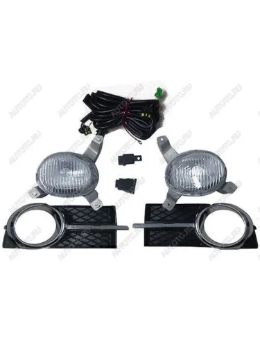 Комплект противотуманных фар (с проводкой, рамкой) BodyParts Chevrolet Aveo T250 седан рестайлинг (2006-2011)