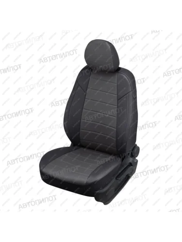  Чехлы на сиденья Экокожа (к. Sport Line Comfort Line раздел. 40/60 + вырез под подлокот.+ надкрыльн. экокожа) Автопилот (черный/темно-серый) Volkswagen Passat ( B6,  B7) (2005-2015) седан