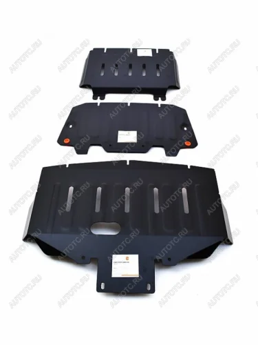 Защита картера и КПП (3 части) (V-2,5TD RWD) ALFECO (алюминий 3 мм) Hyundai Starex/Grand Starex/H1 TQ дорестайлинг (2007-2013)