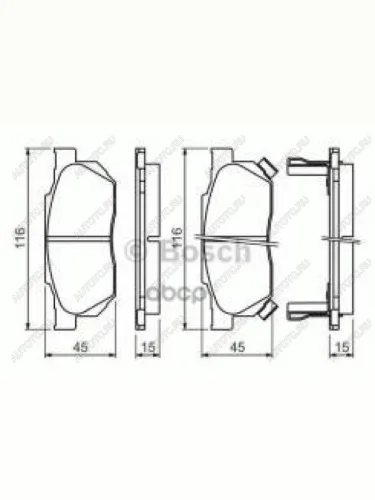 Колодки тормозные передние (4шт.) BOSCH Honda Civic EJ,EK,EM седан дорестайлинг (1995-1998)