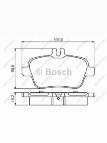 Колодки тормозные задние (4шт.) BOSCH Mercedes-Benz B-Class W246/T246 хэтчбэк (2011-2018)