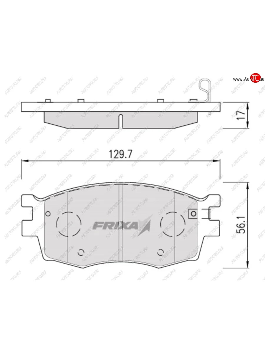 Колодки тормозные передние (4шт.) HANKOOK FRIXA KIA Rio 2 JB дорестайлинг, хэтчбэк 5 дв. (2005-2009)  с доставкой в г. Пермь