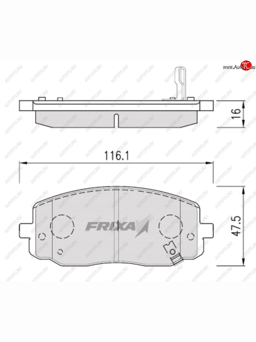 Колодки тормозные передние (4шт.) FRIXA KIA Picanto 1 SA хэтчбэк 5 дв. дорестайлинг (2003-2007)  с доставкой в г. Керчь