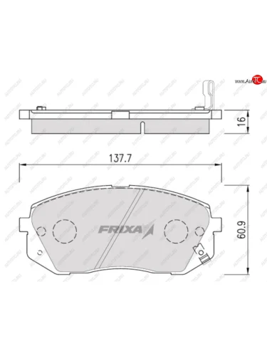 Колодки тормозные передние (4шт.) HANKOOK FRIXA KIA Carens RP рестайлинг (2017-2019)