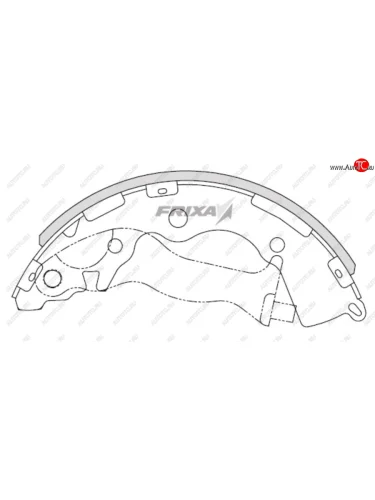 Колодки тормозные передние барабанные (4шт.) HANKOOK FRIXA KIA Rio 2 JB дорестайлинг седан (2005-2009)