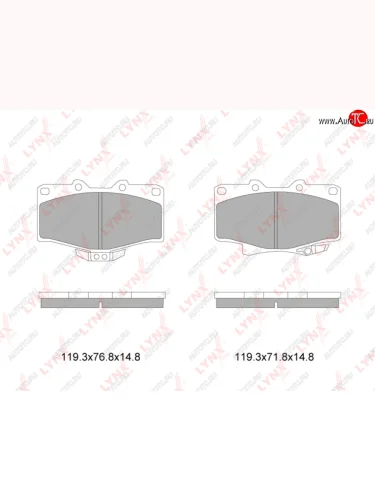 Колодки тормозные передние (4шт.) LYNX Toyota 4Runner N210 дорестайлинг (2002-2005)