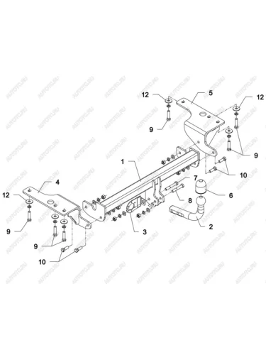 Фаркоп Auto-Hak (стальной, шар A (F20)) Toyota Corolla E150 седан дорестайлинг (2006-2010)
