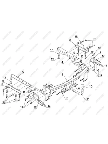 Фаркоп Auto-Hak (стальной, шар A (F20)) Toyota RAV4 XA40 5 дв. дорестайлинг (2012-2015)