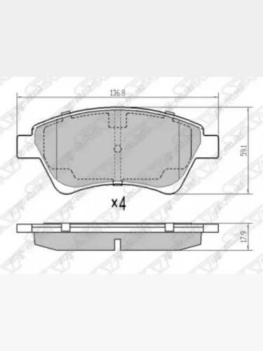 Колодки тормозные передние (4шт.) MANDO Renault Megane универсал  дорестайлинг (2008-2013)