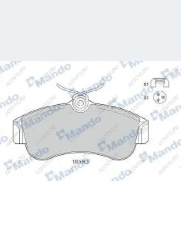 Колодки тормозные передние с АБС (4шт.) MANDO Nissan Almera 2 N16 седан дорестайлинг (2000-2003)