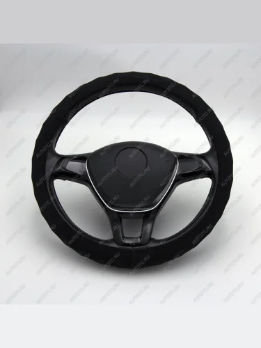 Оплётка на руль (37-39см BLW-55 замша премиум) Автопилот (черный) 