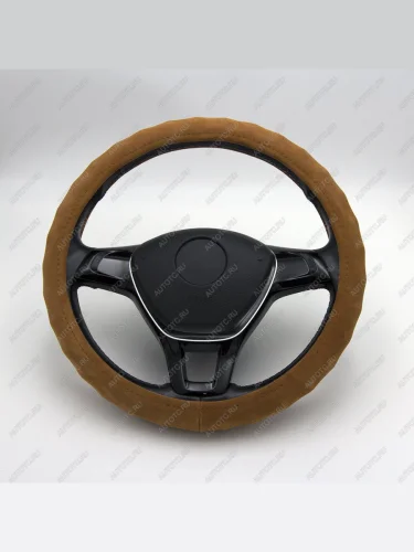 Оплётка на руль (37-39см BLW-55 замша премиум) Автопилот (коричневый) 