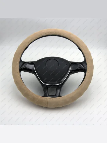 Оплётка на руль (37-39см BLW-55 замша премиум) Автопилот (бежевый) 