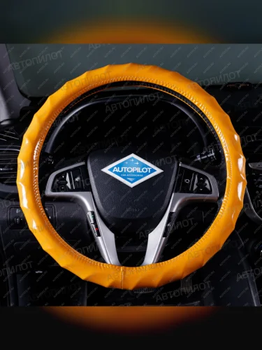 Оплётка на руль (37-39см BLW-012 кож/зам) Автопилот (оранжевый) KIA Seltos SP2 рестайлинг (2022-2025)