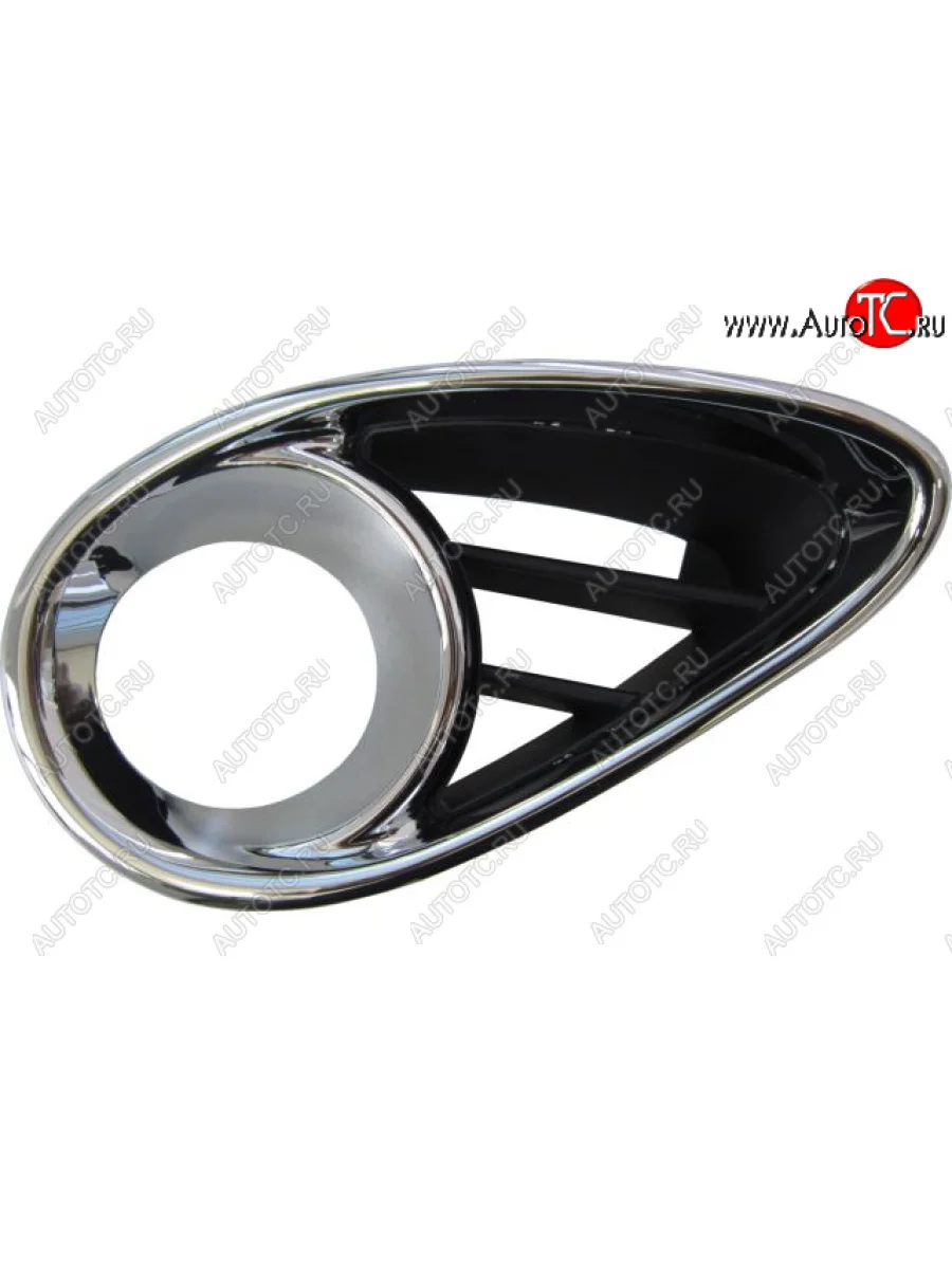 Правая решетка переднего бампера (с отверстием под ПТФ, пр-во Китай) CHINA INFINITI QX70 S51 (2013-2020) (хром)  в Керчи Республика Крым