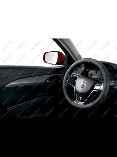 Оплётка на руль (37-39см GL1901 натурал.кожа) Автопилот (черный) 