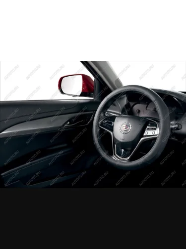 Оплётка на руль (37-39см GL2209 натурал.кожа) Автопилот (черный) 