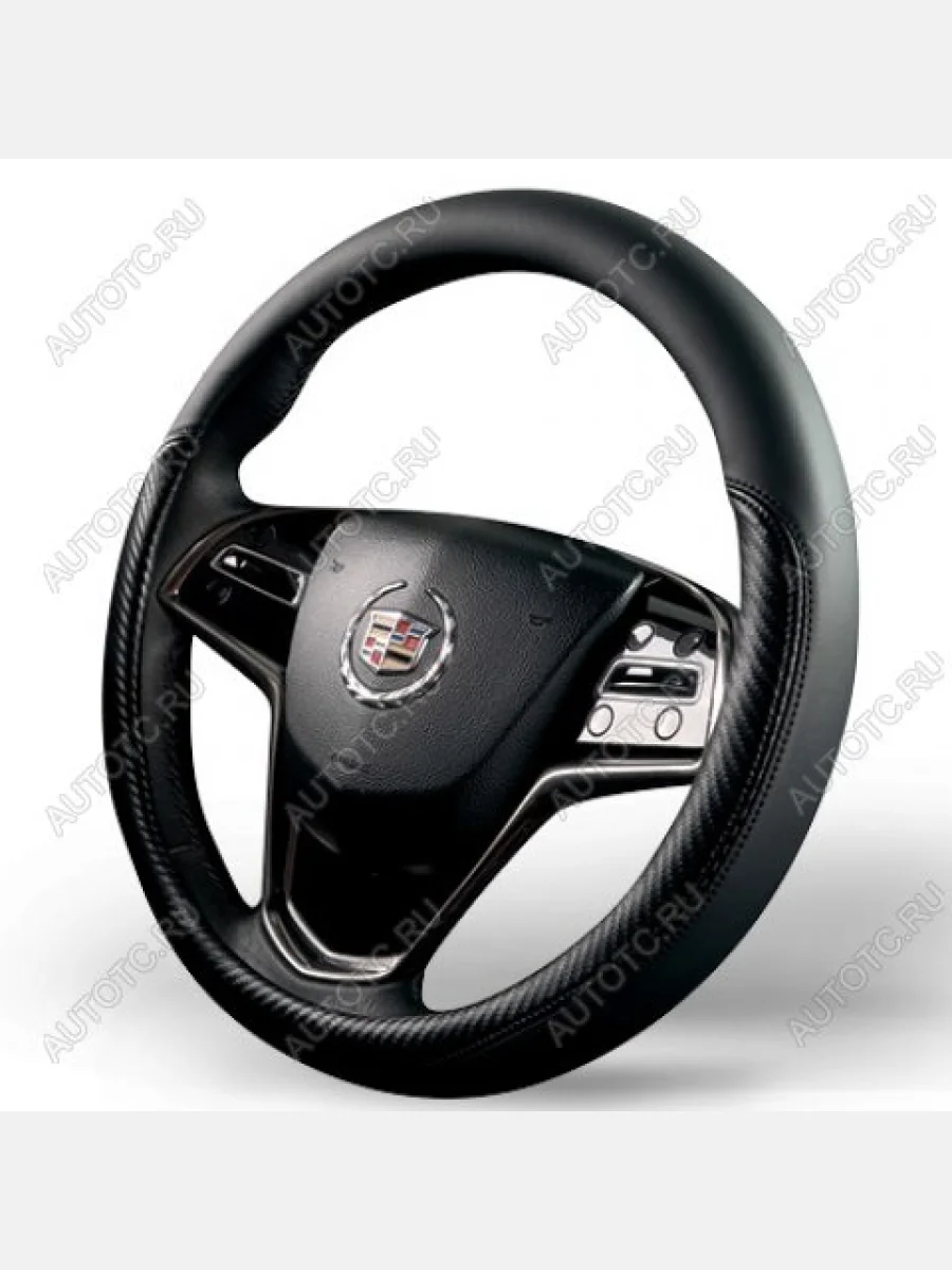 Оплётка на руль (37-39см GP 2103 кож/зам) Автопилот Toyota Camry XV80 (2023-2025) (черный)