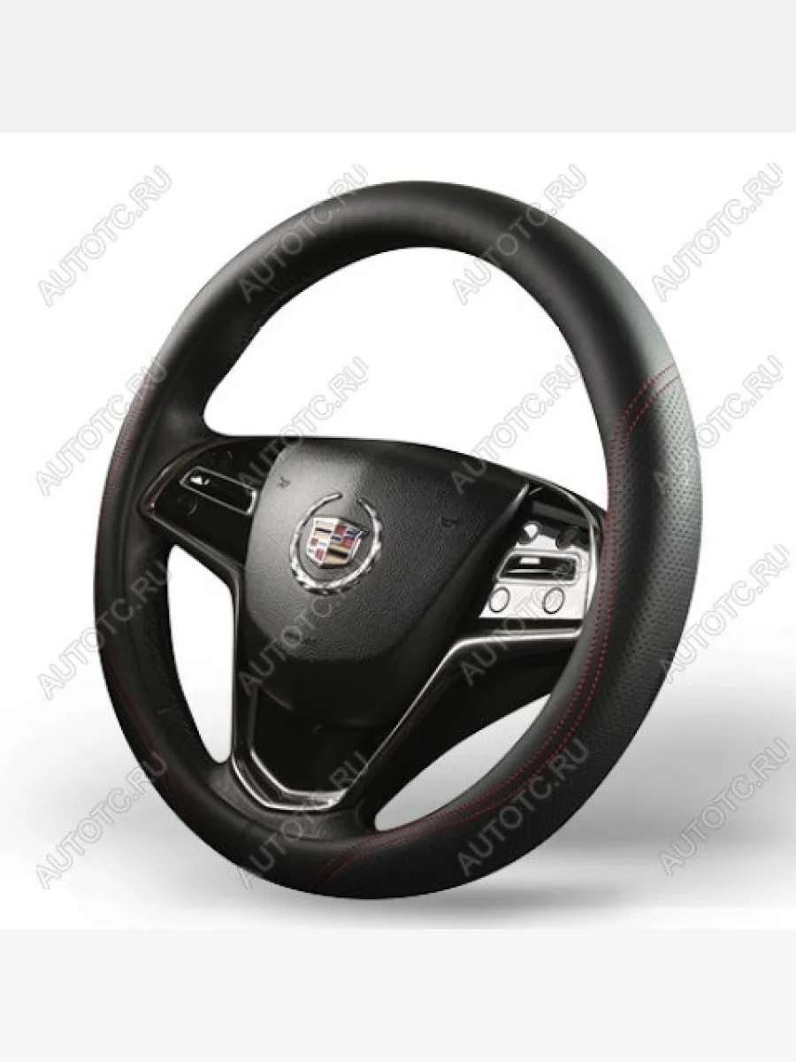 Оплётка на руль (37-39см GP 2106 кож/зам) Автопилот   (черный/строчка красная )  в Воронеже Воронежской области