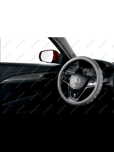 Оплётка на руль (37-39см GP2207 кож/зам) Автопилот Opel Astra H универсал рестайлинг (2007-2015) (серый)