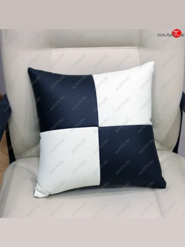 Подушки в салон автомобиля (CLASSIC Модель №1 экокожи) АВТОПИЛОТ (черный/белый) 