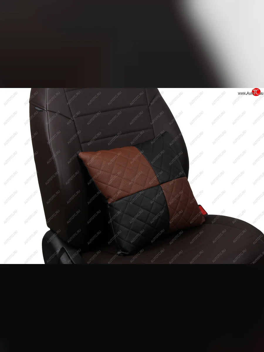 Подушки в салон автомобиль (РОМБ Модель № 1 экокожа) АВТОПИЛОТ   (черный/темно-коричневый)  в Воронеже Воронежской области
