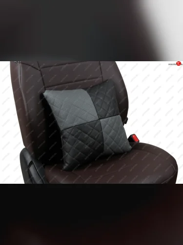 Подушки в салон автомобиль (РОМБ Модель № 1 экокожа) АВТОПИЛОТ (черный/серый) 