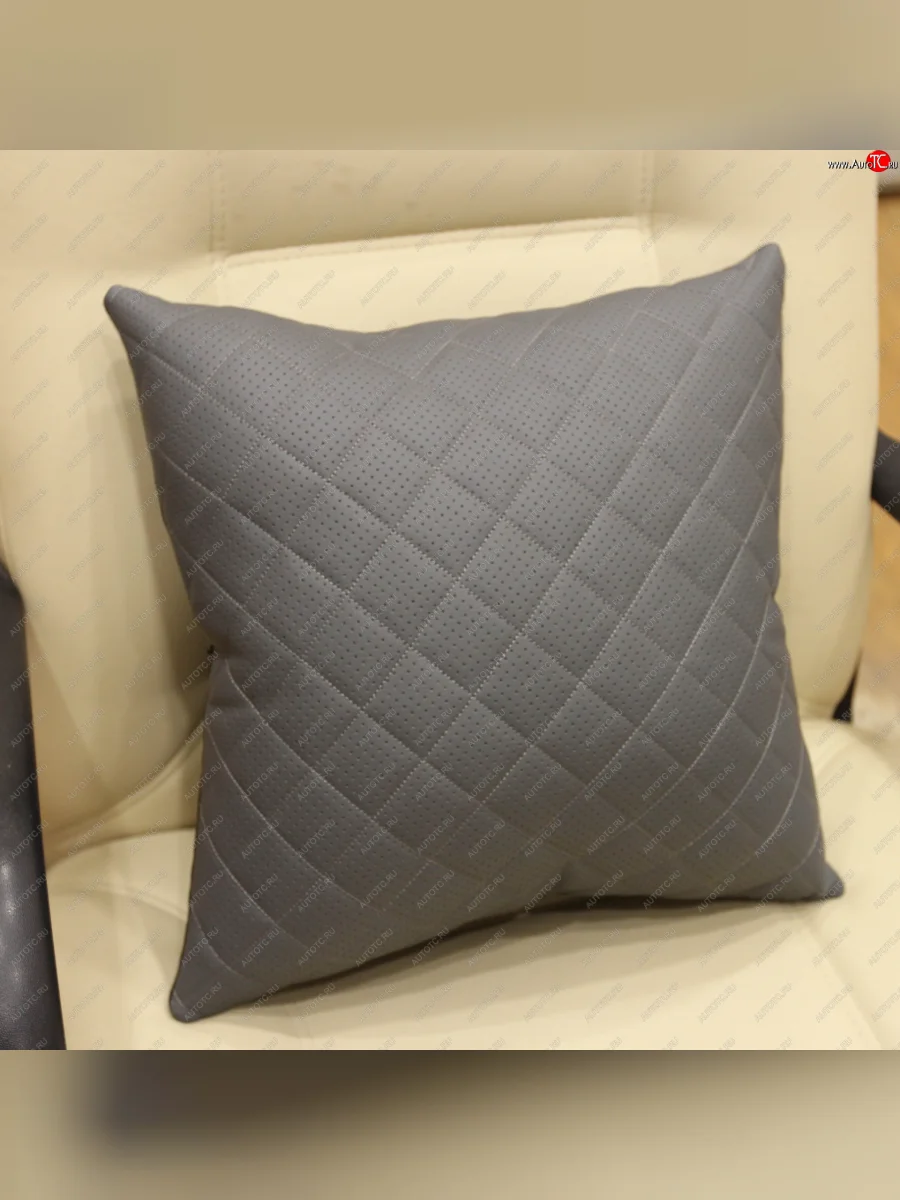 Подушки в салон автомобиль (РОМБ Модель № 2 экокожа) АВТОПИЛОТ Peugeot 3008 рестайлинг (2013-2017) (черный/серый)