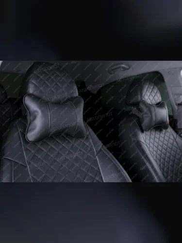 Подушки под шею (натур. кожа NC01 2 шт экокожа) АВТОПИЛОТ (черный) 