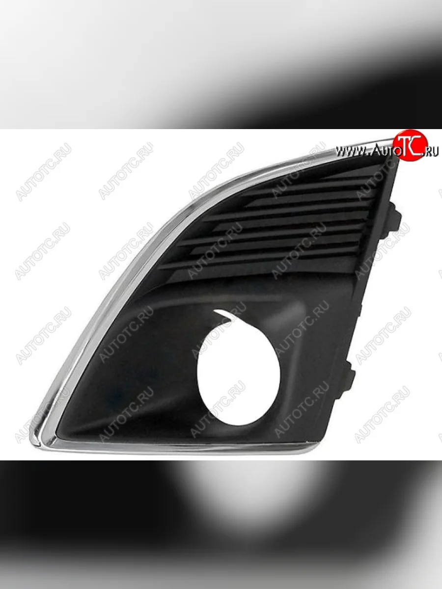 Левая решетка переднего бампера (с отверстием под ПТФ, пр-во Китай) BODYPARTS Chevrolet Cruze J300 седан рестайлинг (2012-2015) (вставка хром)  в Керчи Республика Крым