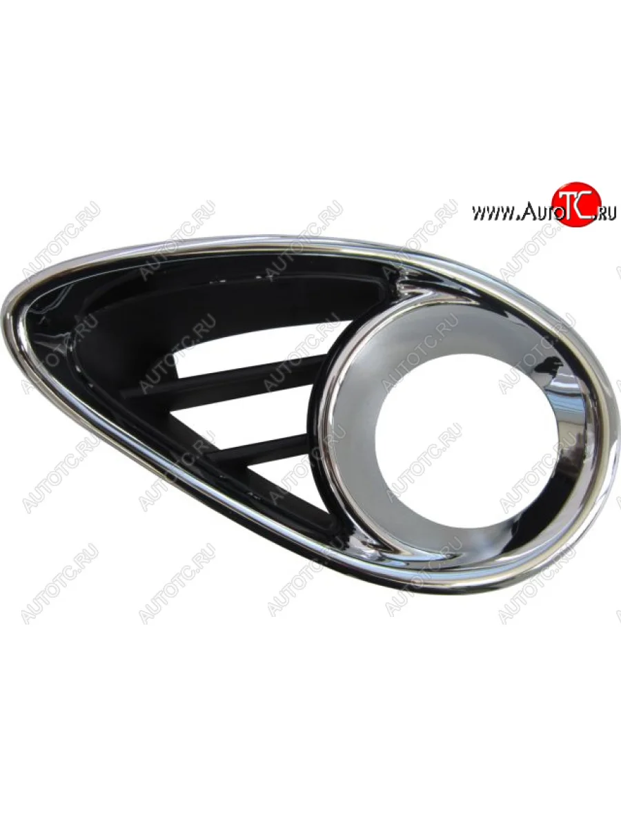 Левая решетка переднего бампера (с отверстием под ПТФ, пр-во Китай) BODYPARTS INFINITI QX70 S51 (2013-2020) (хром)  в Керчи Республика Крым