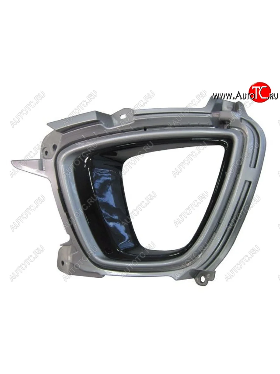 Левая решетка переднего бампера (с отверстием под ПТФ, пр-во Китай) BODYPARTS KIA Sorento UM/Prime дорестайлинг (2014-2018) (серая окантовка)  в Керчи Республика Крым