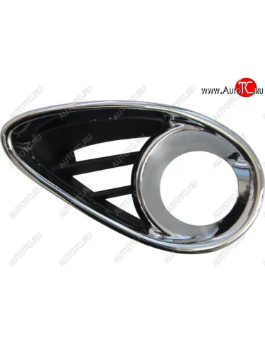 Левая решетка переднего бампера (с отверстием под ПТФ, пр-во Китай) CHINA (хром) INFINITI QX70 S51 (2013-2020)