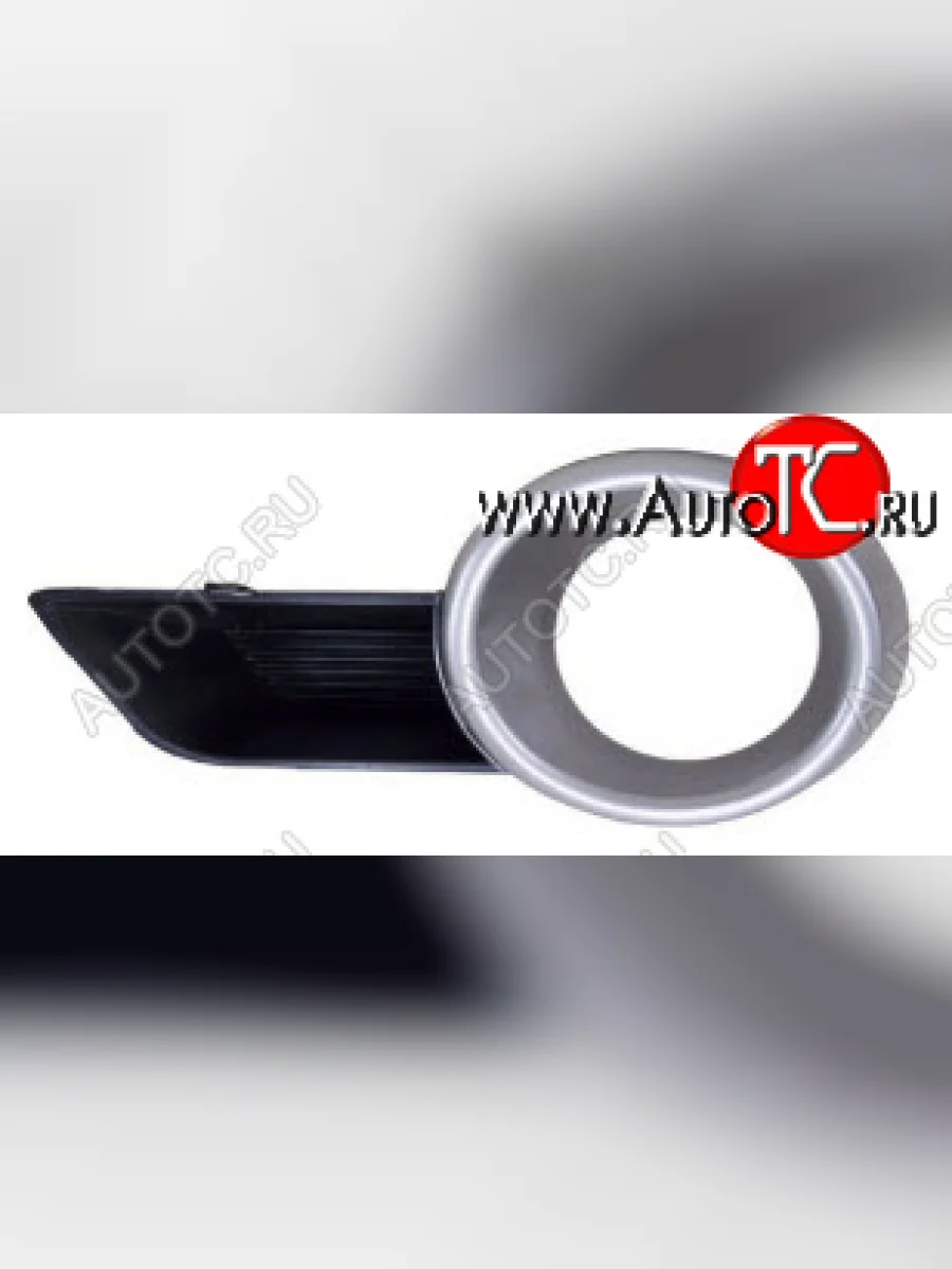 Левая решетка переднего бампера (с отверстием под ПТФ, пр-во Китай) BODYPARTS Toyota Highlander XU40 дорестайлинг (2007-2010) (серая)  в Самаре Самарской области