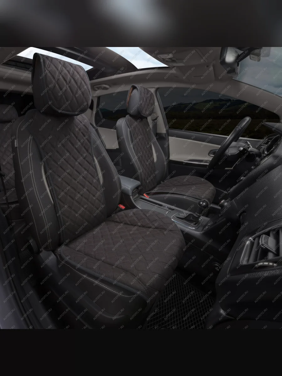  Накидка на сиденье (Turbo алькантара) Автопилот   (черный)  с доставкой в г. Керчь