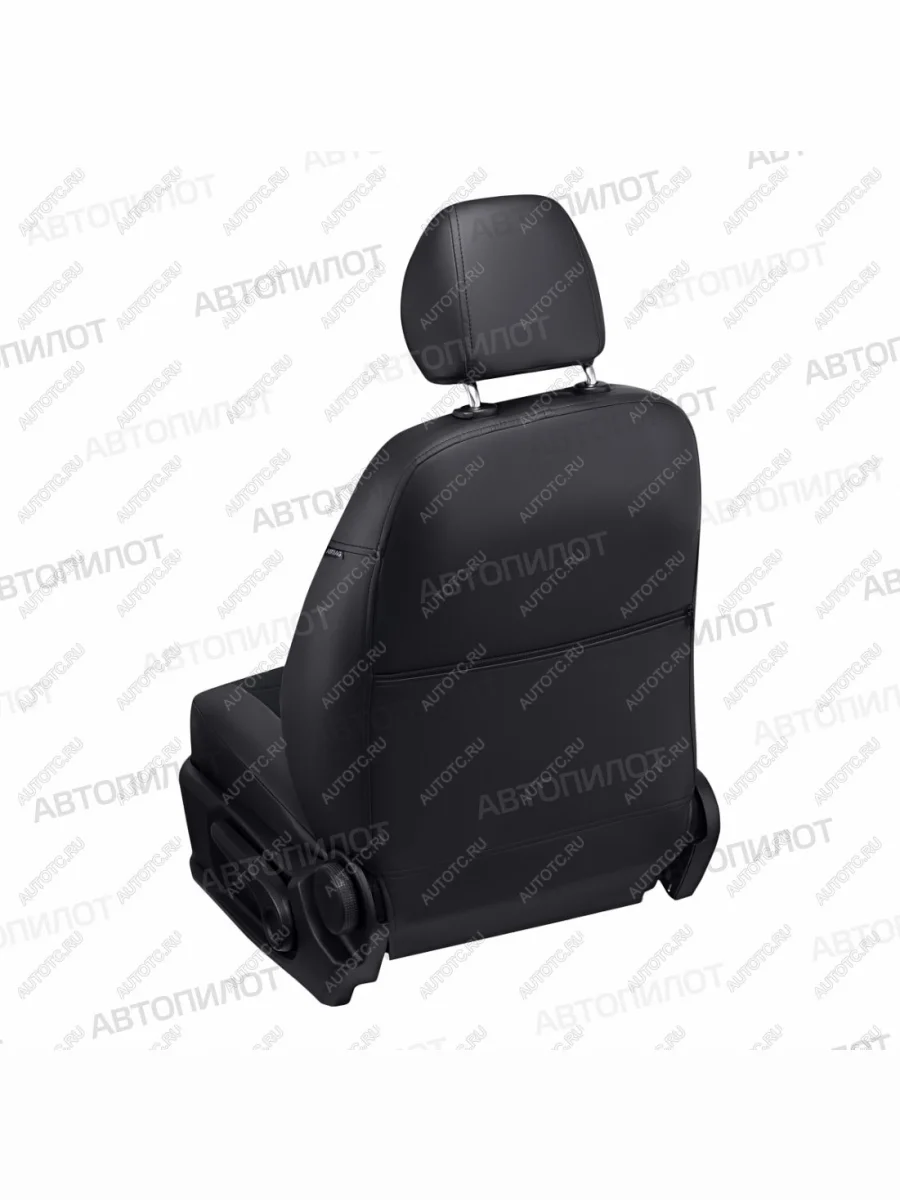 Чехлы на сиденья Алькантара (к. Invite раздел. 40/60+вырез под подлокот. + надкрыл. экокожа) Автопилот Mitsubishi Lancer 10 CY седан дорестайлинг (2007-2010) (черный)  с доставкой в г. Керчь
