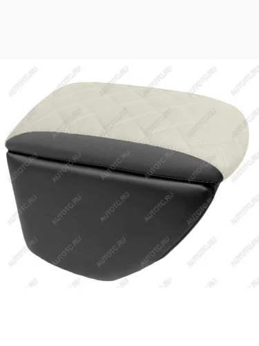 Подлокотники в салон (Ромб Классика с перфорацией экокожа) Автопилот (черный/белый) Ford Focus  3 (2010-2019) универсал дорестайлинг, хэтчбэк дорестайлинг, седан дорестайлинг, седан рестайлинг, универсал рестайлинг, хэтчбэк рестайлинг