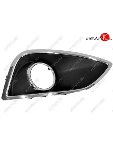 Левая решетка переднего бампера (с отверстием под ПТФ, пр-во Китай) BODYPARTS  (молдинг хром) Hyundai IX35 LM дорестайлинг (2009-2013)