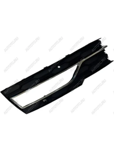 Левая решетка переднего бампера (с отверстием под ПТФ, пр-во Китай) BODYPARTS  (молдинг хром) Skoda Octavia A8 универсал (2019-2022)