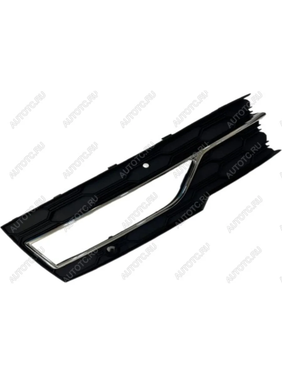 Левая решетка переднего бампера (с отверстием под ПТФ, пр-во Китай) BODYPARTS  Skoda Octavia A8 универсал (2019-2022) (молдинг хром)  в Керчи Республика Крым