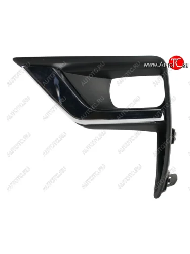 Левая решетка переднего бампера (с отверстием под ПТФ, пр-во Китай) BODYPARTS  (молдинг хром) Toyota Land Cruiser Prado J150 2-ой рестайлинг (2017-2020)