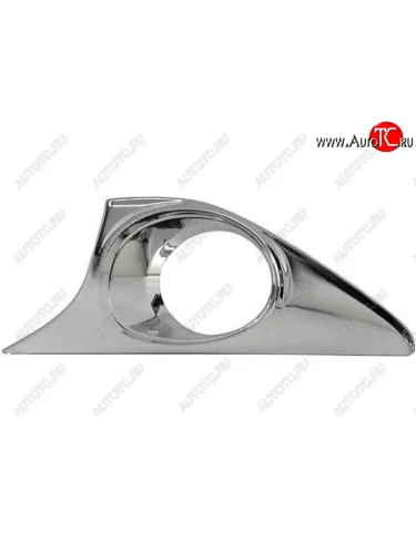 Левая решетка переднего бампера (с отверстием под ПТФ, пр-во Китай) CHINA (хром) Toyota Camry XV50 дорестайлинг (2011-2014)