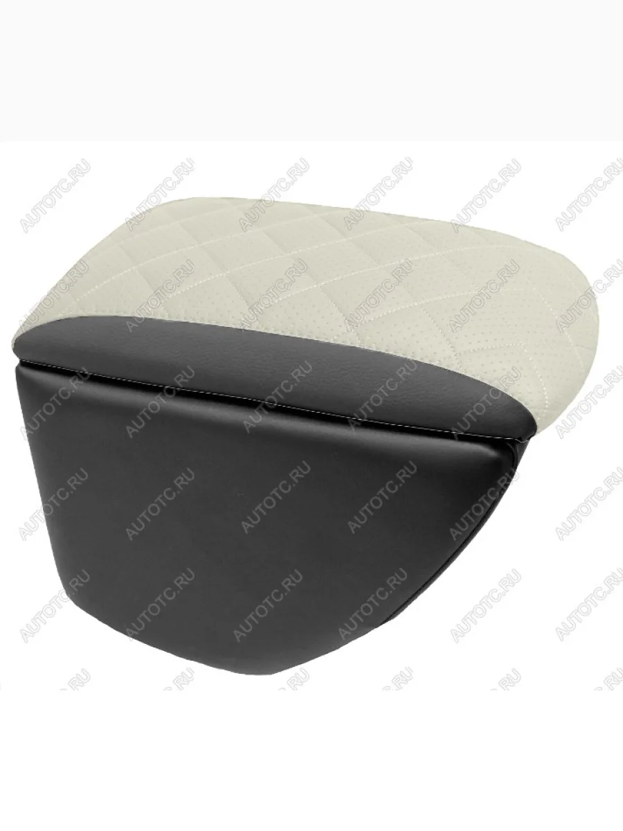  Подлокотники в салон (Ромб Классика с перфорацией экокожа) Автопилот  KIA Rio (2016-2025) 4 FB, X-line, 4 YB (черный/белый)  с доставкой в г. Керчь